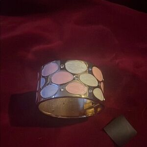 Silver Bracelet with Pink and White Accents